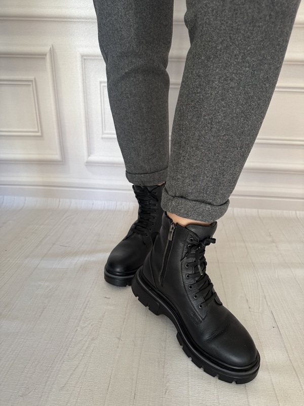 شلوار مام فوتر زیپی زنانه طوسی تیره با دمپای پاکتی