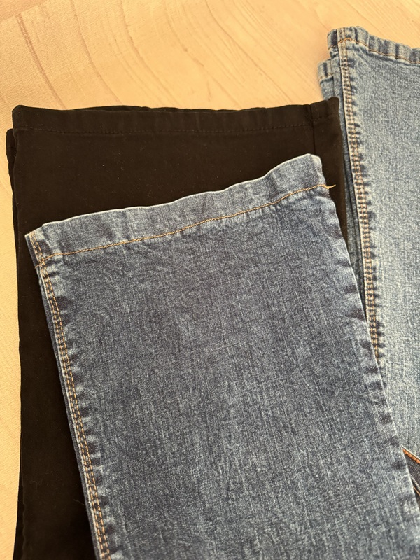 شلوار جین دمپا گشاد زنانه آبی تیره با دوخت تمیز دمپا