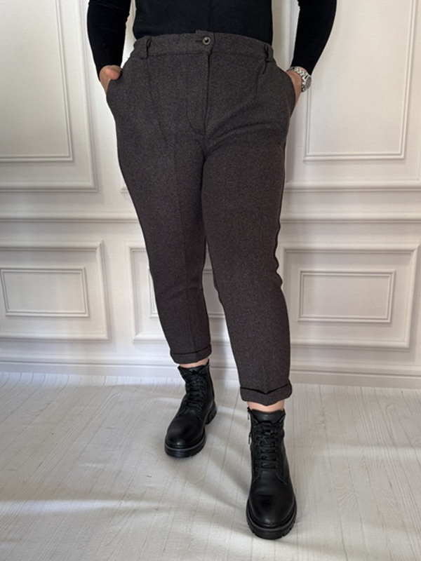 شلوار مام فوتر زیپی زنانه نوک مدادی با تنخور کامل