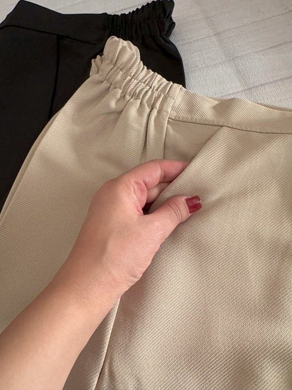 نمای واضح جیب شلوار کرم نخ کبریتی – حالت رسمی و دوخت مرتب