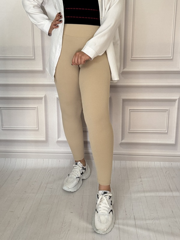 لگ زنانه کبریتی کمر گنی کرم با تن‌خور جذب