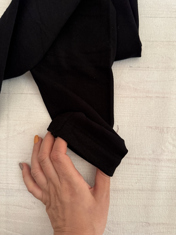 نمای کشسانی پارچه ساپورت تو پشمی مشکی، تمام کش، مدل جذب فری سایز مناسب ۳۶ تا ۴۶