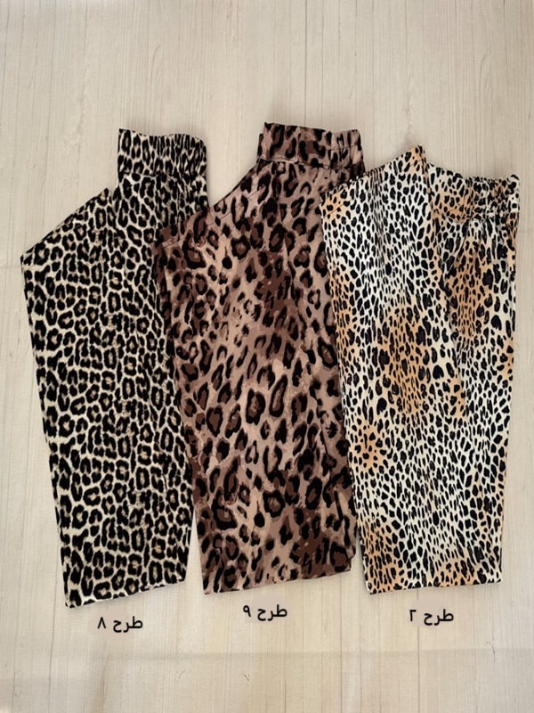 شلوار پارچهای بگ طرحدار خزنده - چرم پلنگی -